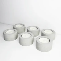 concrete candle holder mold round design tea cup wax cement candlestick silicone mold terrazzo candle tray mould