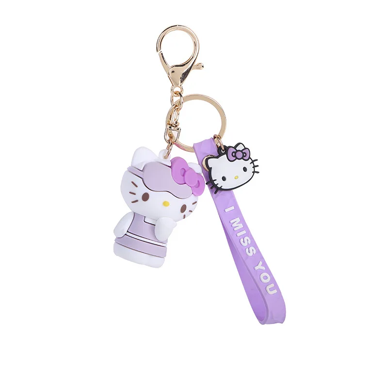 

Fashion Anime Innovative Cartoon Cute Doll KT Cat Keychains Hanging Chain Student Bag Pendant Car Key Chain Charming Gift
