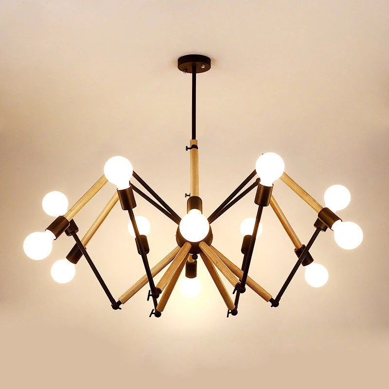 Большая люстра паук деревянная Современная/nodic/Лофт
