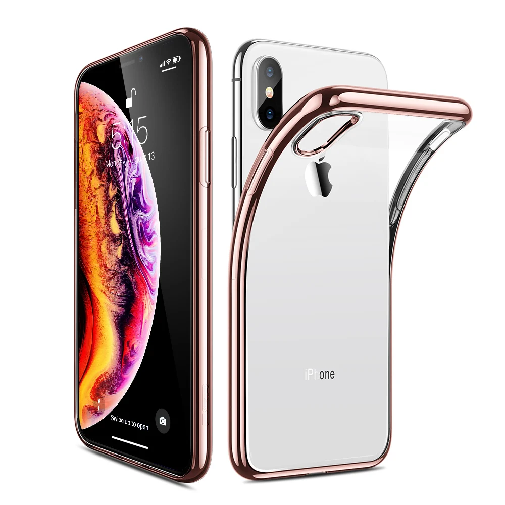 Rose Gold ESR чехол для iPhone XS XR XS Max прозрачный чехол Бампер прозрачный мягкий TPU чехол ультра тонкий чехол противоударный чехол для iPhone - Цвет: Rose Gold