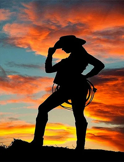 Алмазная картина полная дрель ковбойская девушка мозаика Сделай Сам вышивка