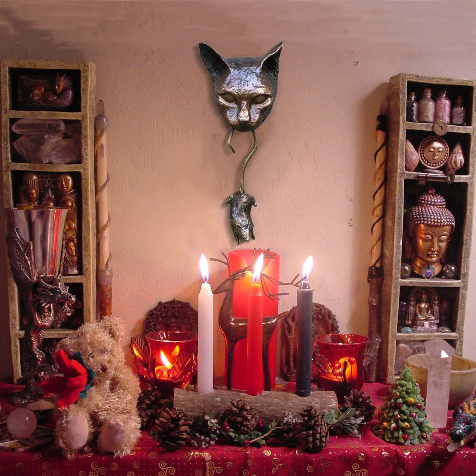 Шикарная настенная скульптура в виде кошачьей мыши дверной значок питомец кошка