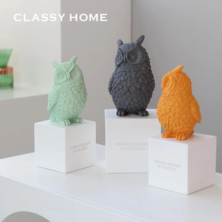 

Полимерные украшения в виде совы ручной работы, украшения для дома, статуэтки, миниатюрные статуэтки в скандинавском стиле, статуэтки в виде совы Моранди