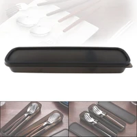new universal black portable pp cutlery receptacle tableware storage box with silicone pad convenient home accessories