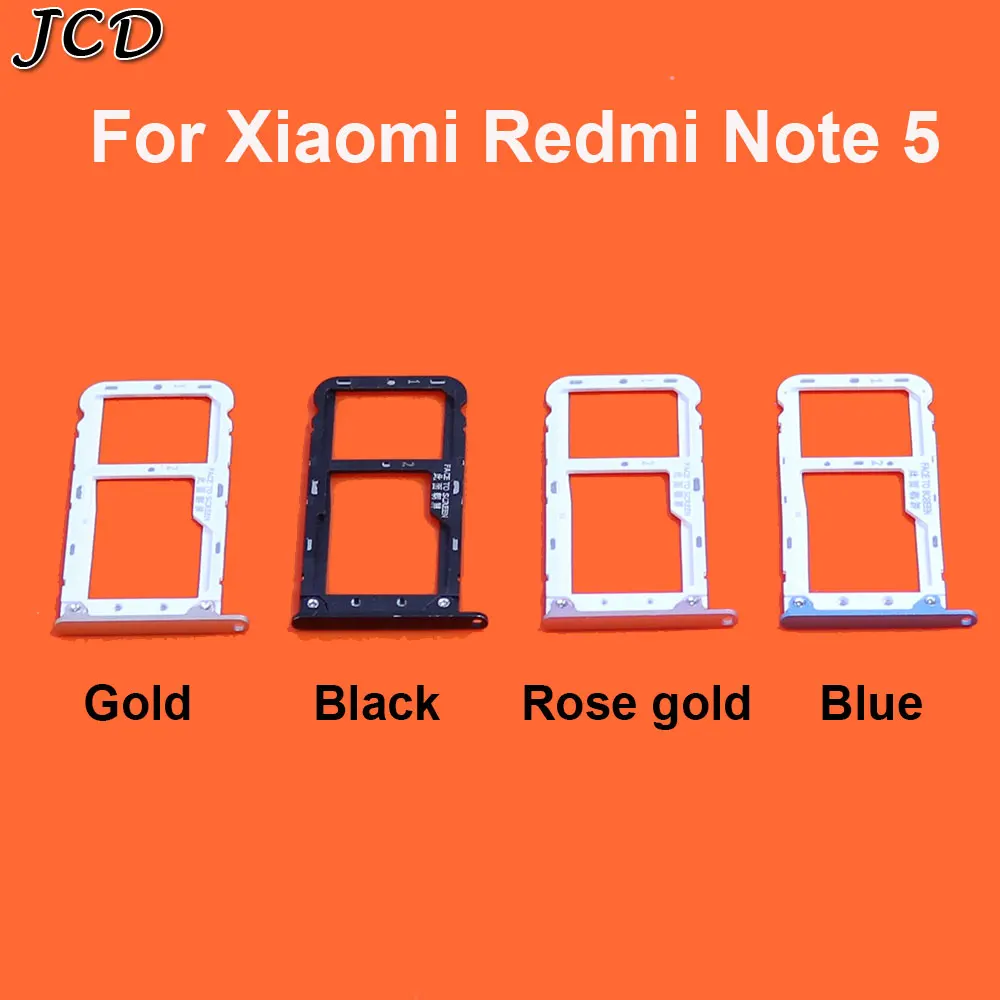 

Сменные адаптеры JCD для xiaomi redmi note5, note 5, держатель Micro Sim-карты, слот для карт, черный, розовый, золотой, синий