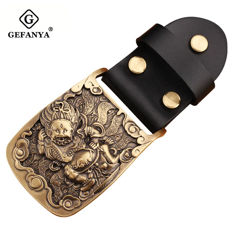 Винтажная пряжка для ремня из твердой латуни мужчин металлический анти