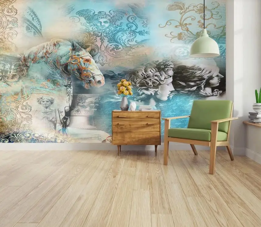 Пользовательский современный и модный Европейский стиль фото Настенная роспись