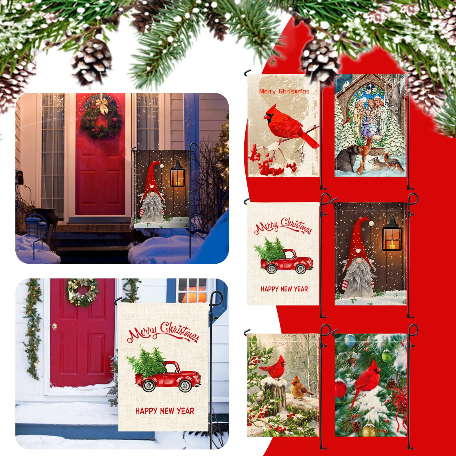 

Christmas Welcome Garden Flag Garden Atmosphere Decoration Flag Новый Год 2022 Christmas Decoration Flag Garden Decor