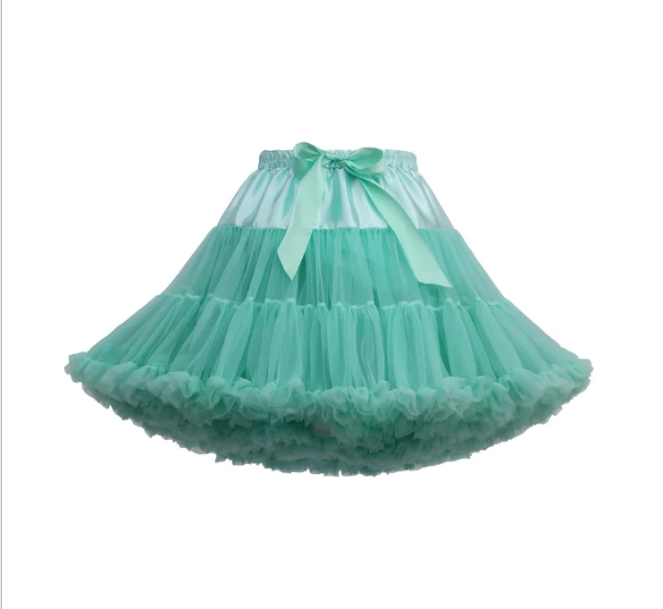Mint Green Горячая Распродажа женские Мини Тюль для нижней юбки пышная короткая винтажная Свадебная подвенечная Нижняя юбка рокабилли пачка - Цвет: Mint Green