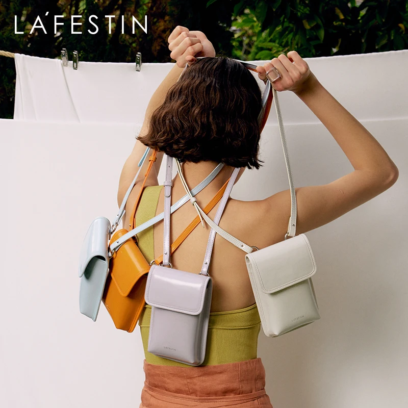 

LA FESTIN Designer Handbag 2022 New Simple One-shoulder Fashion All-match Crossbody Mobile Phone Bag Leather Messenger Original