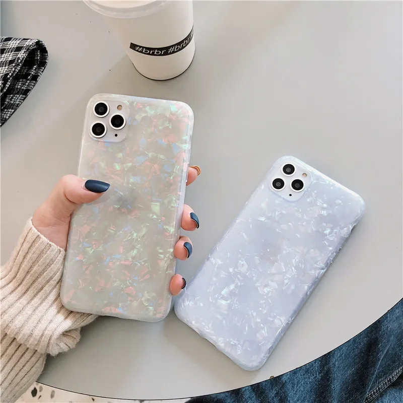 Cute Shockproof Phone Case for iPhone 7 8 Plus X XS Max XR 11 12 13 Pro Girls Women Pretty Design Sparkle Translucent | Мобильные