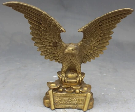 

Statue Sculpture Copper Brass CHINESE crafts Asian Elaborate Chinese Handwork Flying Open wings Eagle Statue