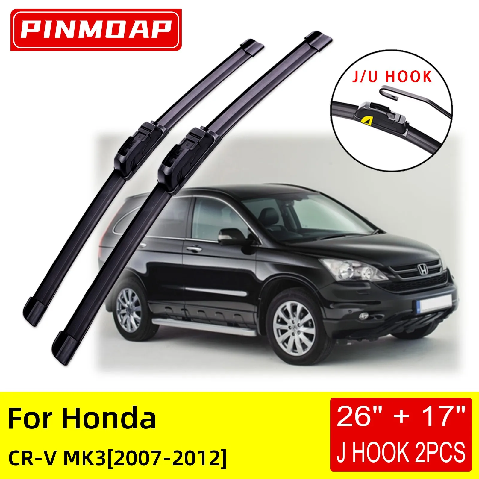 

Передние щетки стеклоочистителя для Honda CR-V MK3 2007 2008 2009 2010 2011 2012 аксессуары U J Hook