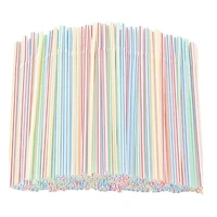 100 colorful striped curved straws food grade disposable plastic beverage straws for home restaurants bars supermarkets