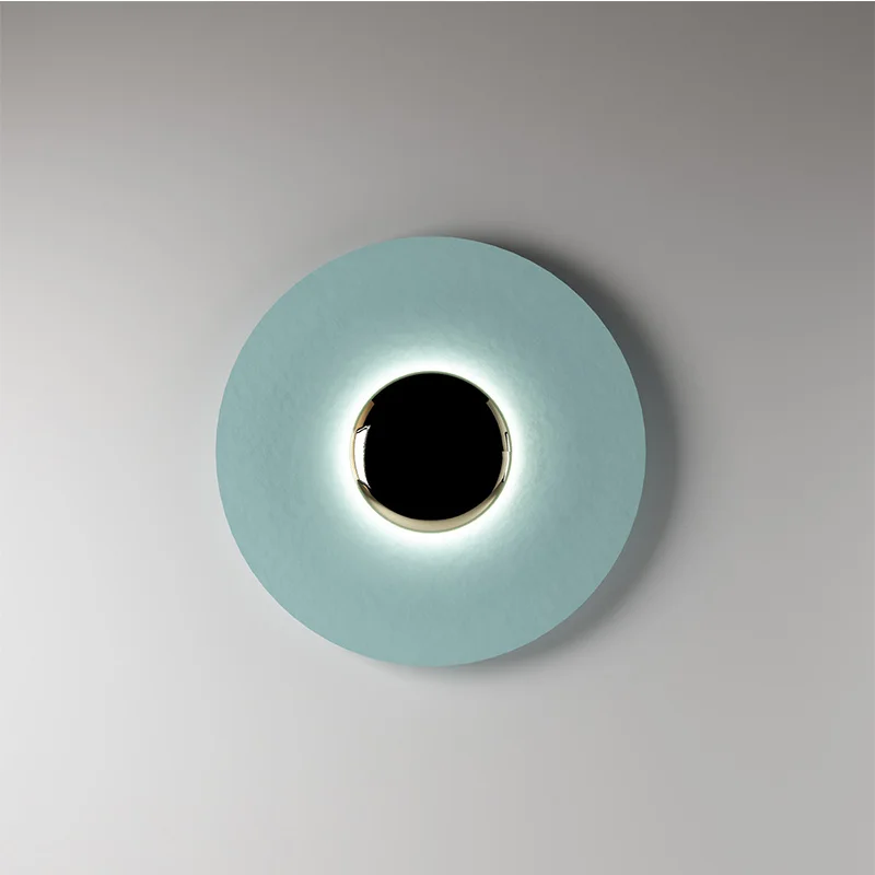 

Postmodern minimalist wall sconce lights living room bedroom bedside porch decoration round background personality UFO wall lamp