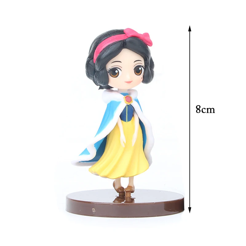 Disney Princess Q Posket 6 шт./лот 8 см ПВХ фигурка игрушки украшения торта детский подарок на