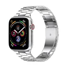 Ремешок из нержавеющей стали для Apple Watch 7 6 5 4 3 2 1, металлический Сверхтонкий браслет, аксессуары для часов, 38 мм 42 40 мм 44 мм