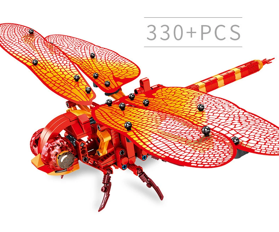 236 + шт SEMBO имитация насекомое с красной стрекозой строительный блок возможностью