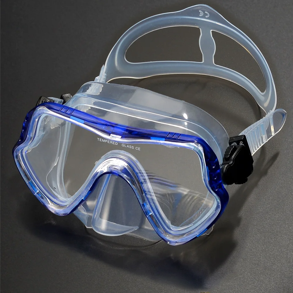 Маска JoyMaySun для подводного плавания очки дайвинга с силиконовой юбкой панорамная