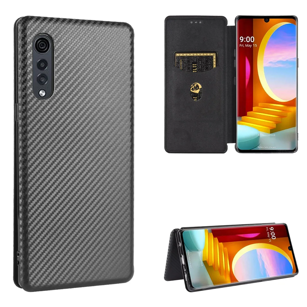 Винтаж углеродного волокна чехол из поликарбоната + ТПУ флип для LG бархат LM G900N