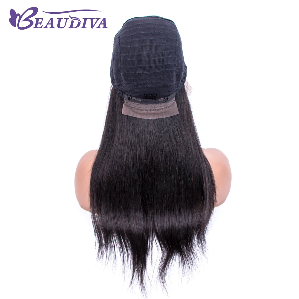 Brazilian Side Part Lace Wig Straight Human Hair Wigs For Black Women Remy Beaudiva 150% Density Lace Wig with Baby Hair 18inch