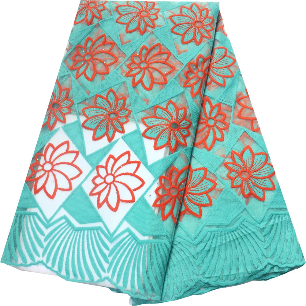 Нигерийская Кружевная Ткань 5 ярдов белая молочная шелковая сетка африканская