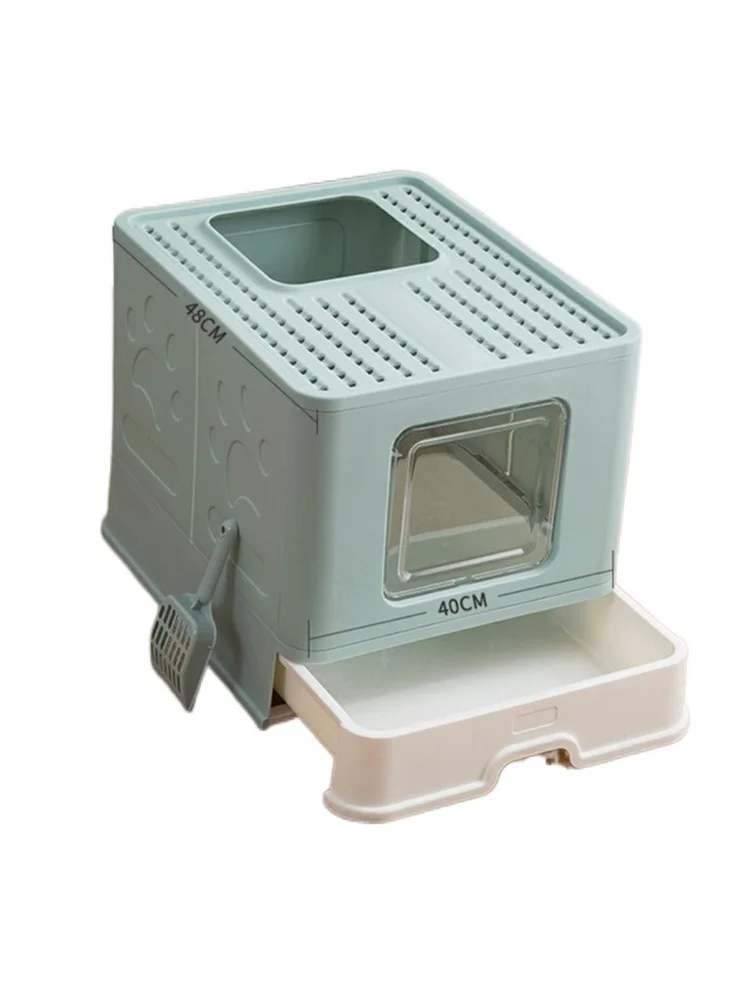 

CX Fully Enclosed Folding Litter Box Deodorant Splash-Proof Drawer Cat Supplies