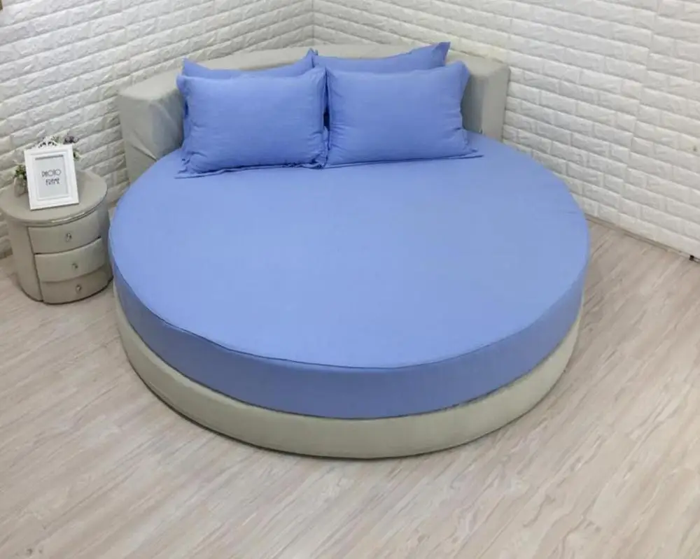 3 шт сплошной цвет 100% хлопок Круглый простыня набор круглый Простыня Комплект