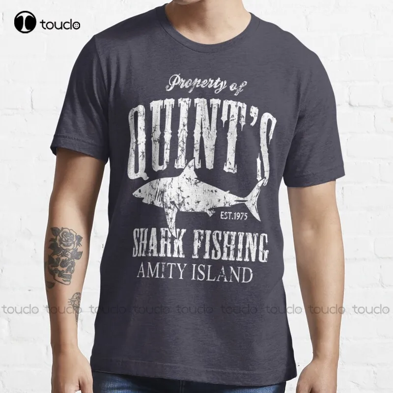 

New Quints Shark Fishing Amity Island T-Shirt Vintage Shirts For Women S-3Xl