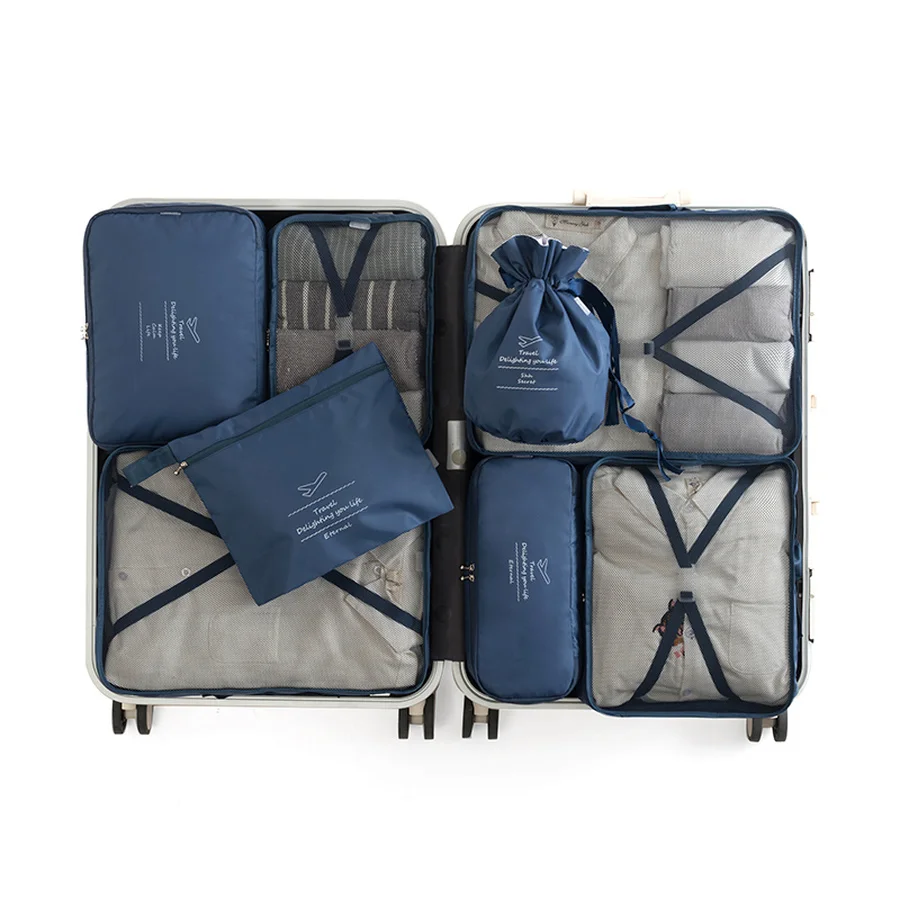Набор органайзеров для багажа однотонная женская и мужская дорожная сумка