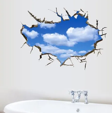 Дизайн Специальный через творческое Голубое облако небо 3D стерео потолок