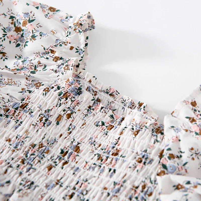 

MILANCEL 2021Spring Kids Clothes Floral Girls Dress Children Elegant Clothing