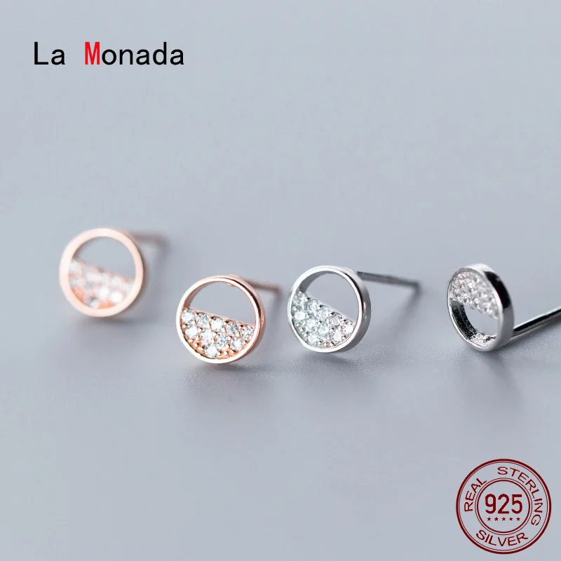 Женские полукруглые серьги гвоздики из серебра 925 пробы|Серьги-гвоздики| |