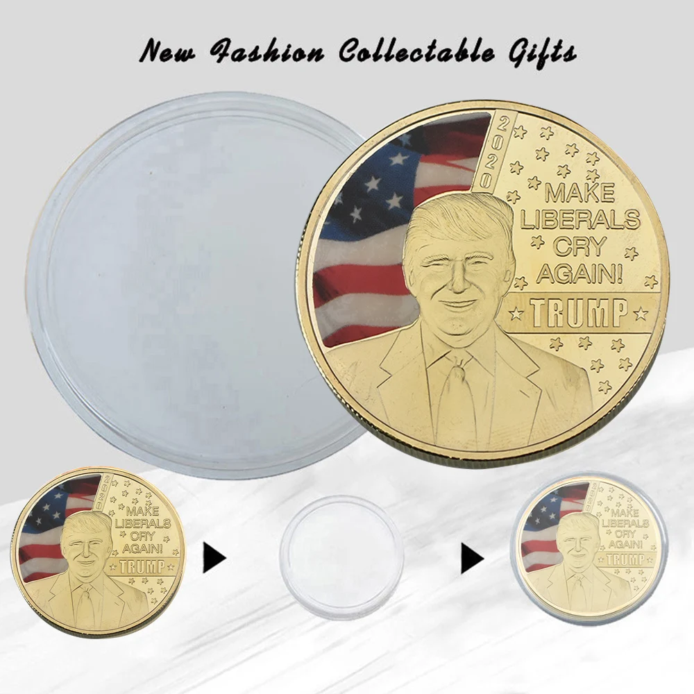 WR Дональд Трамп 2020 позолоченная монета президент США металлические монеты