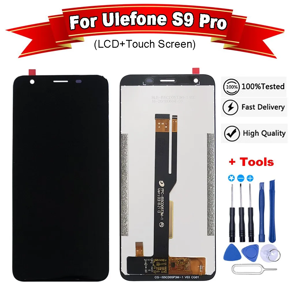 ЖК дисплей 5 дюйма для Ulefone S9 Pro + сенсорный экран 100% протестированный дигитайзер