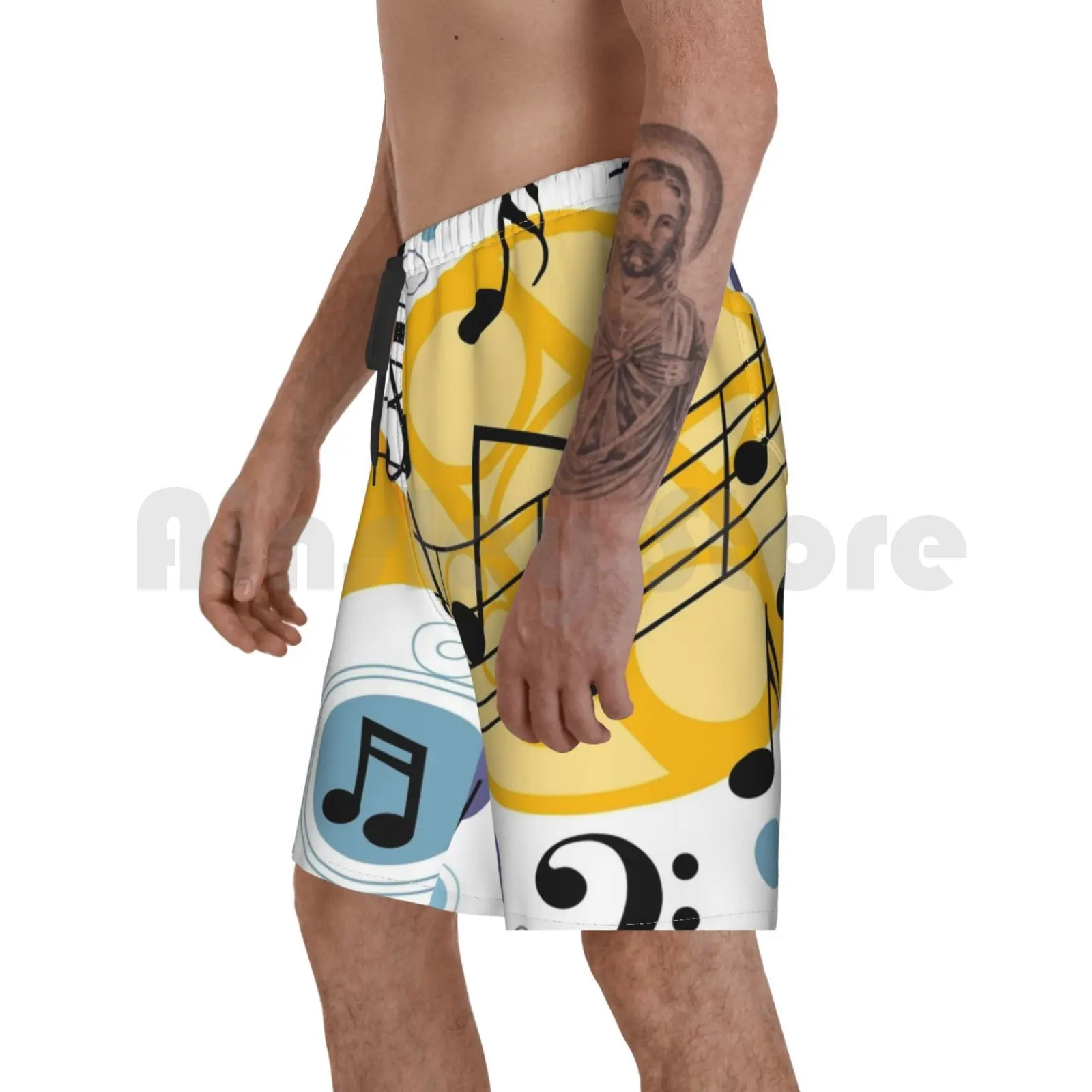 

Пляжные шорты музыкальные ноты скрипичный гитара музыкальный браслет