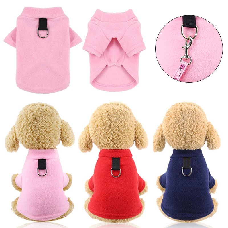 

D Buckle Fleece Pet Dog Clothes Jacket French Bulldog Clothing Puppy Dog Coat for Small Dogs Chihuahua Pug Pet Vest Pet Supplies