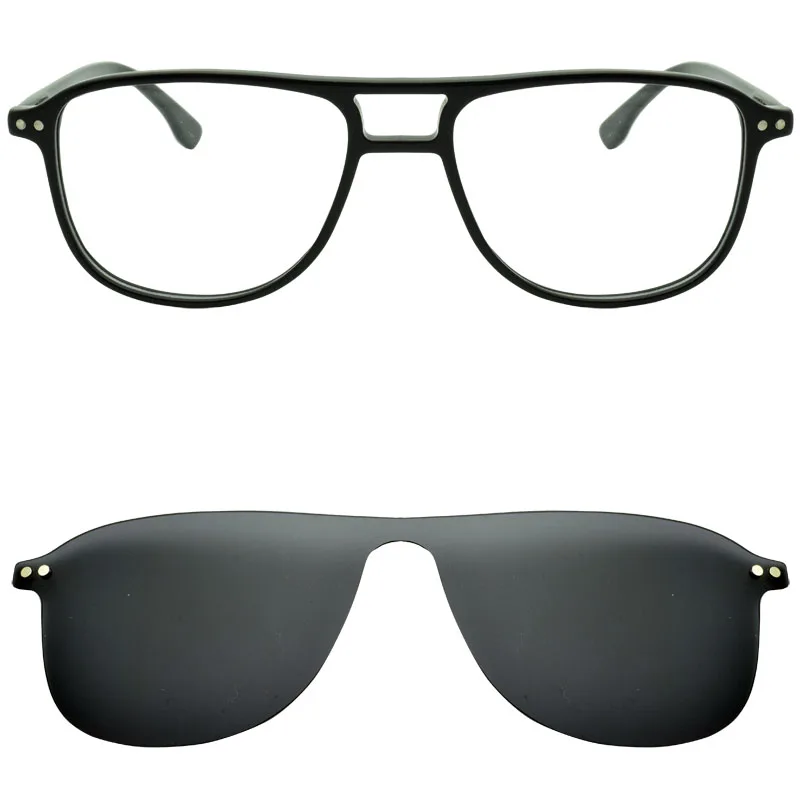 

Glasses Frame For Men Clip On Fashion Brown Frame Blue Polarized Sunglasses Magnet Set Mirror Tortoise Prescription Eyeglasses
