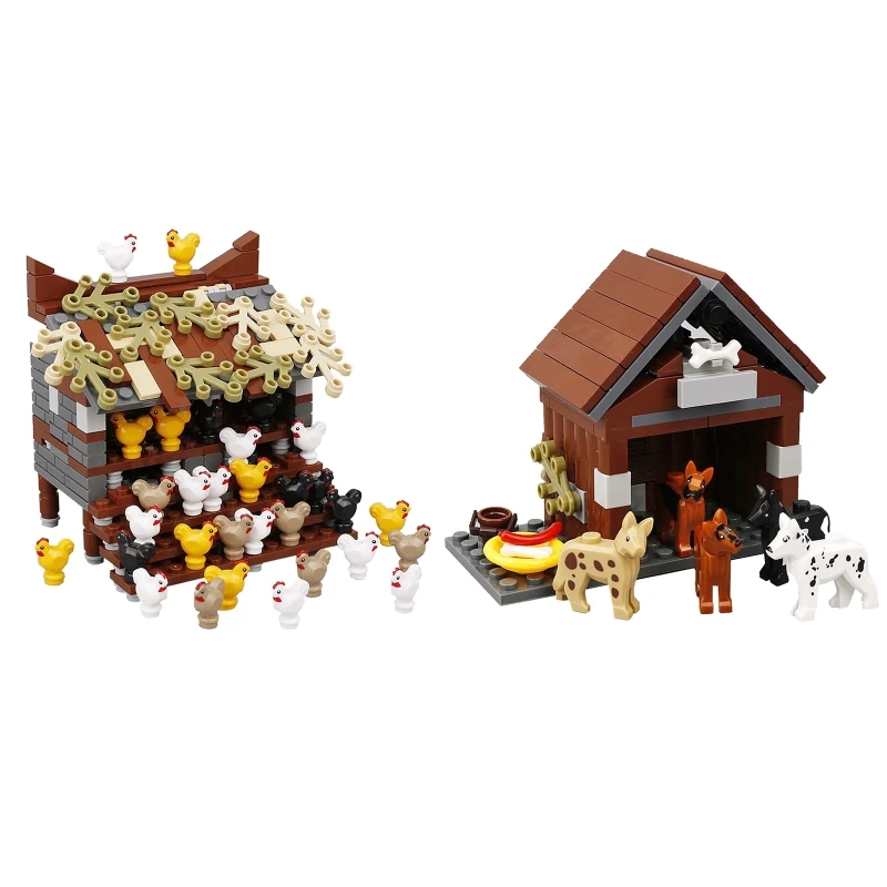 

Kennel/Henhouse Cute Chick Puppy Animal Farm Assembled Building Blocks Children Early Education Puzzle Interactive Toy