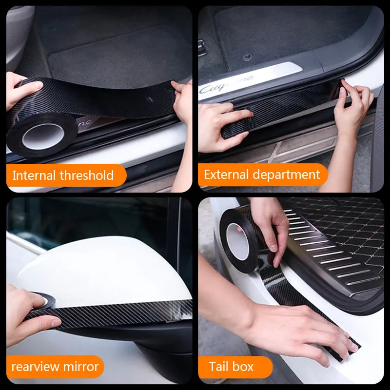 

5D Car Sticker Carbon Fiber Vinyl 3D Stickers and Decals Anti Scratch Film Automobiles Door Trunk Bumper Protector Accessories