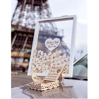 personalised white guestbook ideas alternative drop box hearts wooden wedding guest book frame wishes box shadow box sign book
