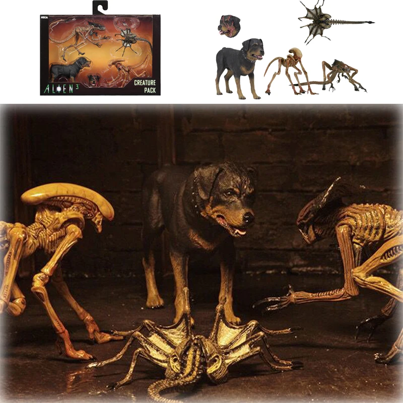 

4pcs/lot Original NECA Alien 3 Alien Dog Creature Pack Action Figure Model Toys Doll
