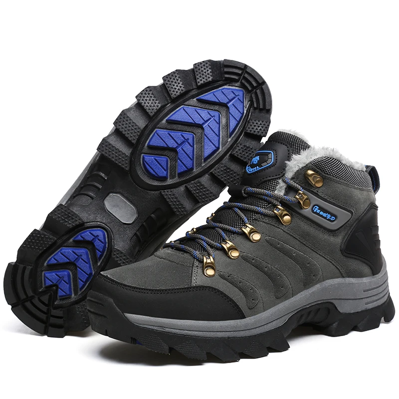 2019 новые модные зимние теплые кожаные ботинки для мужчин водонепроницаемые