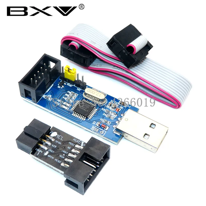 Плата адаптера с 10Pin на 6 Pin + USB программатор USBASP USBISP AVR ATMEGA8 ATMEGA128 ATtiny/CAN/PWM модуль