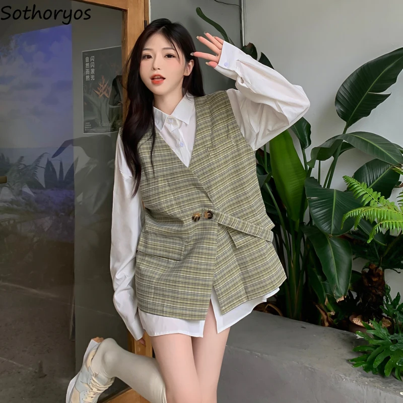 

Элегантная женская Свободная нежная модная верхняя одежда в стиле ретро с V-образным вырезом без рукавов Женские Мешковатые Популярные шик...