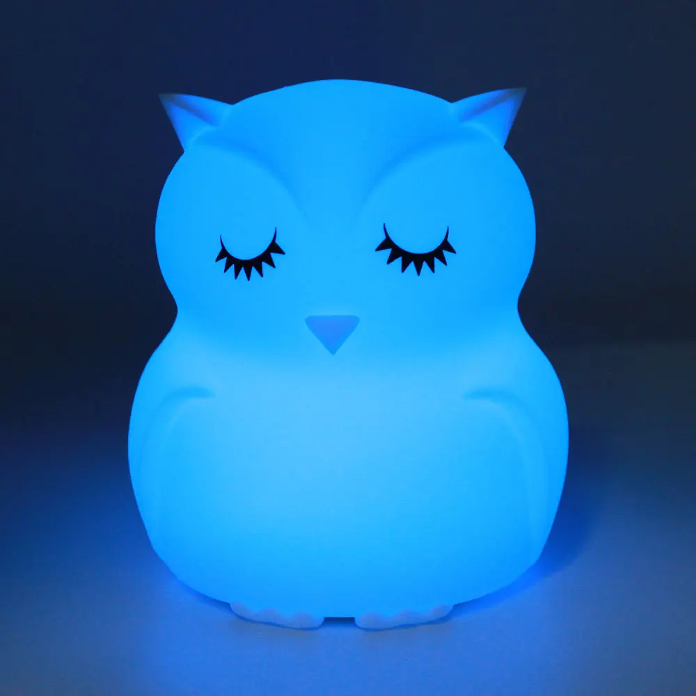 Светодиодный ночсветильник в виде совы силиконовая лампа с сенсорным