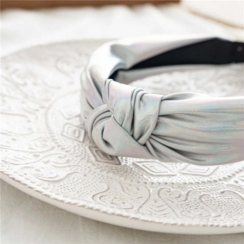Ободок с узлом спереди Женский яркий Яркий обруч широким узором модный аксессуар