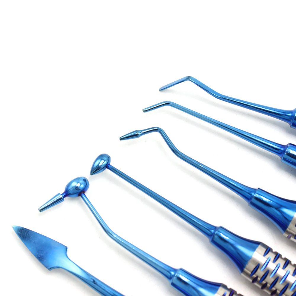 6 шт. зубная композитная смола шпатель с титановым покрытием набор наполнителя из