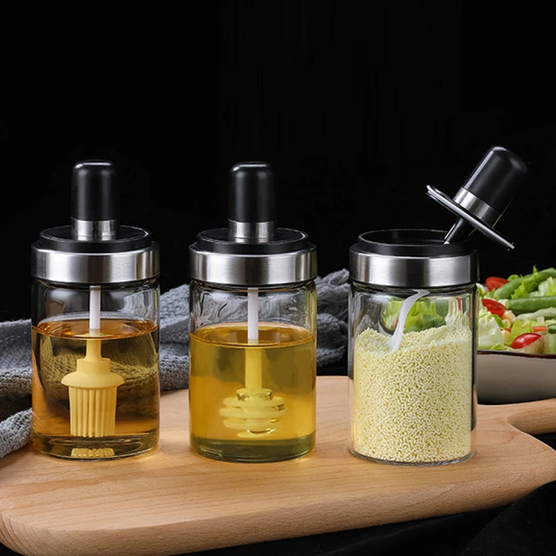 Резервуар для приправ стеклянный контейнер хранения меда банка сахара кухонная