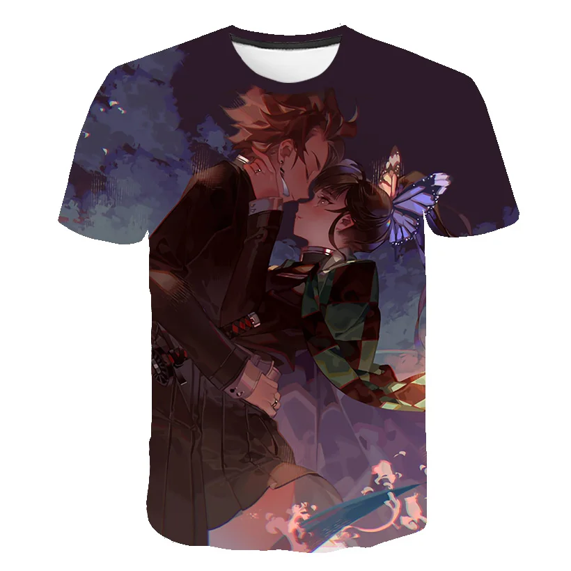 Детская одежда новая 3D футболка мультяшная Kawai детская японская Европа без Yaiba demon